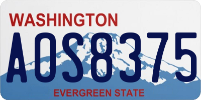 WA license plate AOS8375