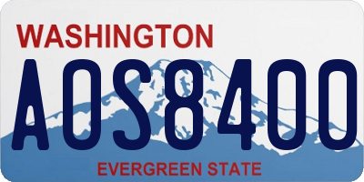 WA license plate AOS8400