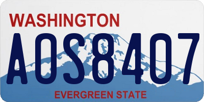 WA license plate AOS8407