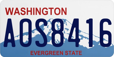 WA license plate AOS8416