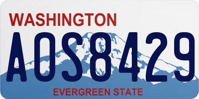 WA license plate AOS8429