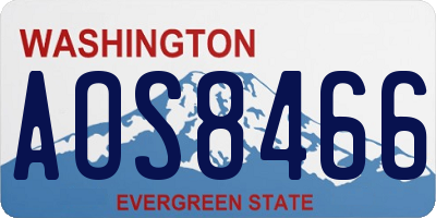 WA license plate AOS8466