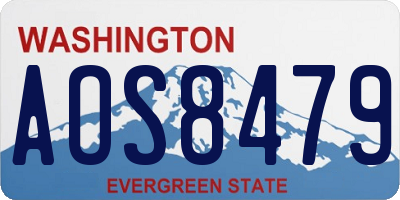 WA license plate AOS8479