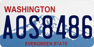 WA license plate AOS8486