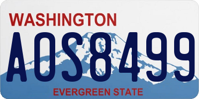 WA license plate AOS8499