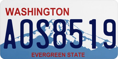 WA license plate AOS8519