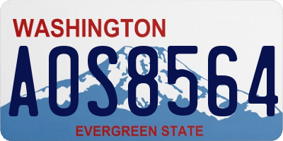 WA license plate AOS8564
