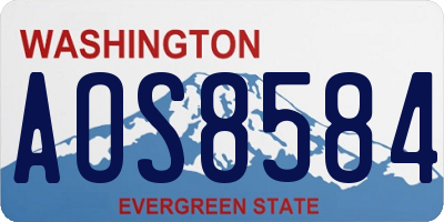 WA license plate AOS8584