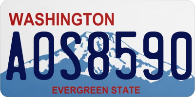 WA license plate AOS8590