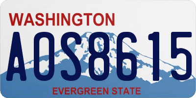 WA license plate AOS8615