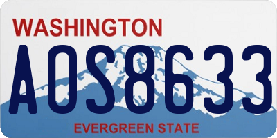 WA license plate AOS8633