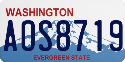 WA license plate AOS8719