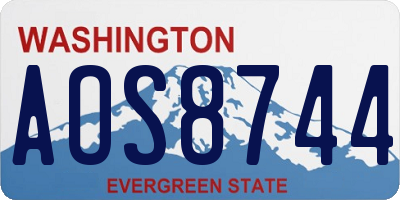WA license plate AOS8744