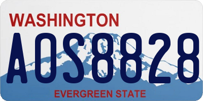 WA license plate AOS8828