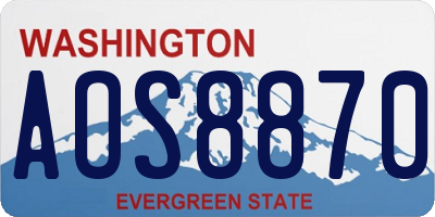 WA license plate AOS8870