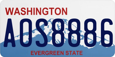 WA license plate AOS8886
