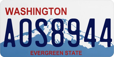 WA license plate AOS8944