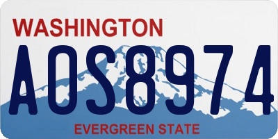 WA license plate AOS8974