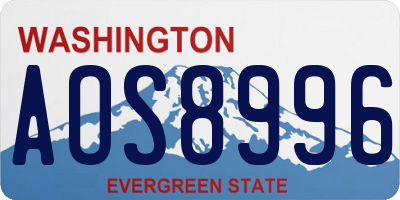 WA license plate AOS8996
