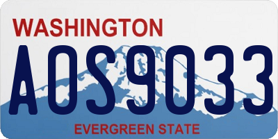 WA license plate AOS9033