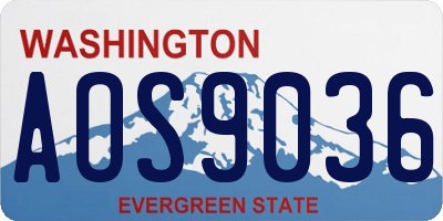 WA license plate AOS9036