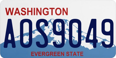 WA license plate AOS9049