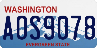WA license plate AOS9078