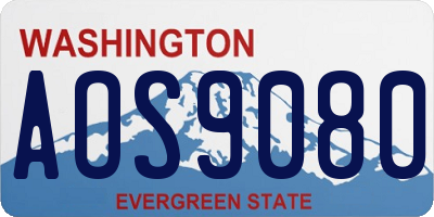 WA license plate AOS9080