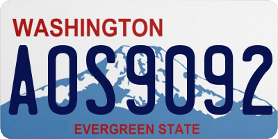WA license plate AOS9092