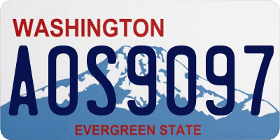 WA license plate AOS9097