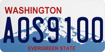 WA license plate AOS9100