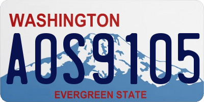WA license plate AOS9105