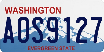WA license plate AOS9127