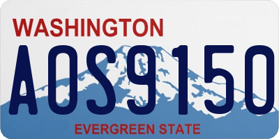WA license plate AOS9150