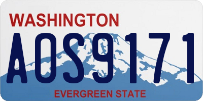 WA license plate AOS9171