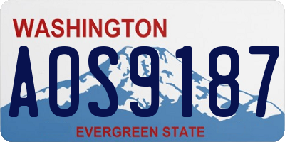 WA license plate AOS9187