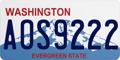 WA license plate AOS9222