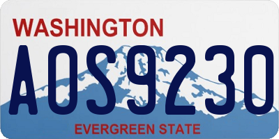 WA license plate AOS9230