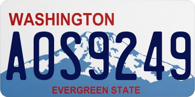 WA license plate AOS9249