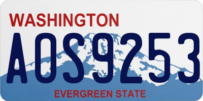 WA license plate AOS9253