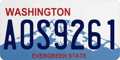 WA license plate AOS9261