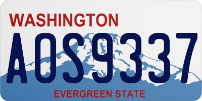 WA license plate AOS9337