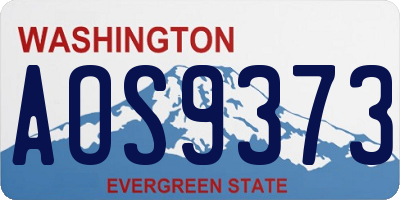 WA license plate AOS9373