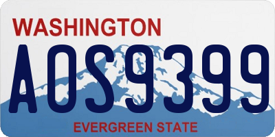 WA license plate AOS9399