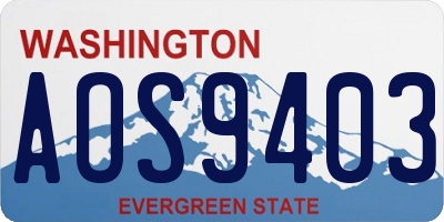 WA license plate AOS9403