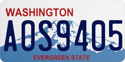 WA license plate AOS9405