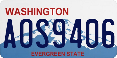 WA license plate AOS9406