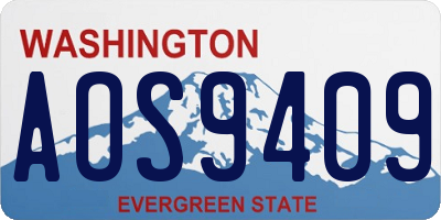 WA license plate AOS9409
