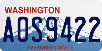 WA license plate AOS9422