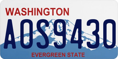 WA license plate AOS9430